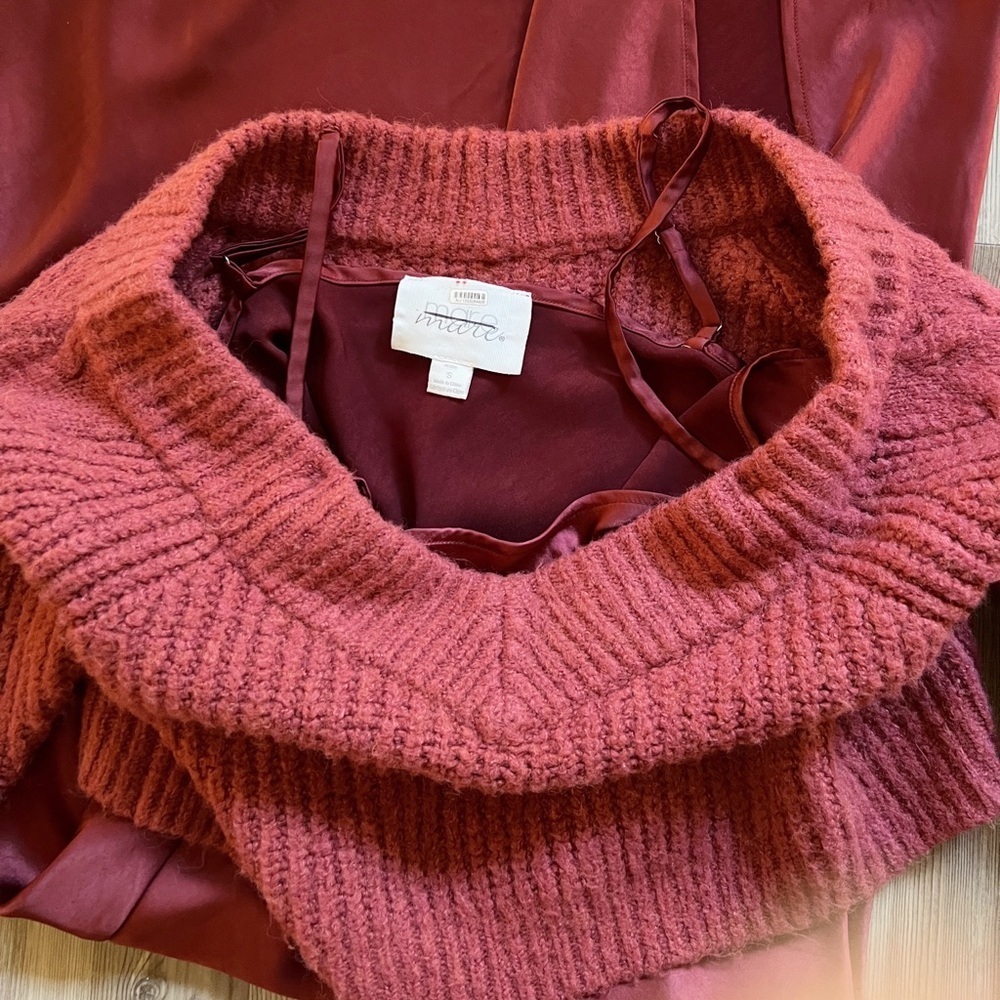 Anthropologie Mare Mare Layered Sweater & Slip Dress Red - Picture 13 of 15